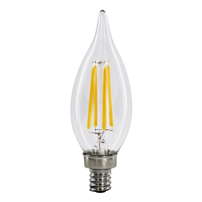 41117, 4 Watt Filament LED Candelabra Bulb, Flame Tip, 2700K, 40W Equivalent.