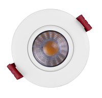 DGD3-1-120-2K-RD-WH, 3 Inch LED Gimbal Downlight, 366 Lumens, 2700K.