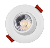 DGD3-1-120-2K-RD-WH, 3 Inch LED Gimbal Downlight, 366 Lumens, 2700K.