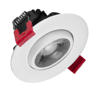 DGD3-1-120-2K-RD-WH, 3 Inch LED Gimbal Downlight, 366 Lumens, 2700K.