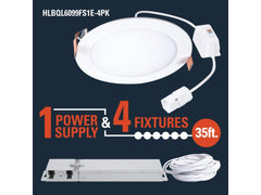 Halo HLBQL6099BLE40A-4PK, QuickLink HLB6 MicroEdge Smart LED Downlight Kit.