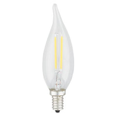 41116, 2 Watt Filament LED Candelabra Bulb, Flame Tip, 2700K, 20W Equivalent.