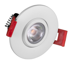 DGD2-1-120-3K-RD-WH, 2 Inch LED Gimbal Downlight, 366 Lumens, 3000K.