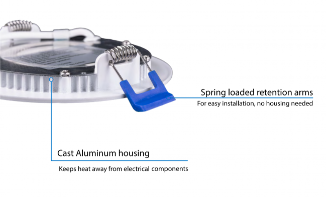 DLE621205KRDWH, 6" Edge Lit LED Downlight, 1015 Lumens, 5000K.