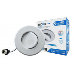 DLG56-10-120-2K-WH, 5/6 Inch LED Gimbal Downlight, 1064 Lumens, 2700K.