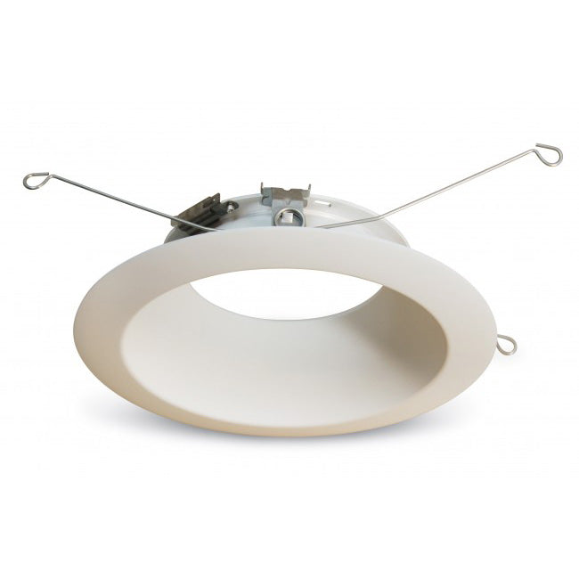 Halo 693WB, 6" LED Trim, White Micro-Step Baffle and White Flange.