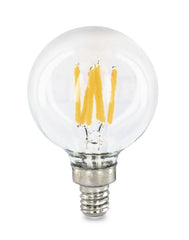 2 Watt Filament G45 LED Globe, E12 Base, 2700K, 20W Equivalent