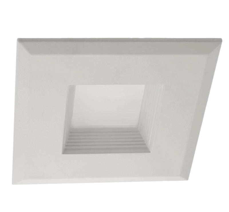 3" Square LED Downlight, DQR3-10-120-2K-WH-BF, 480 Lumens, 2700K.