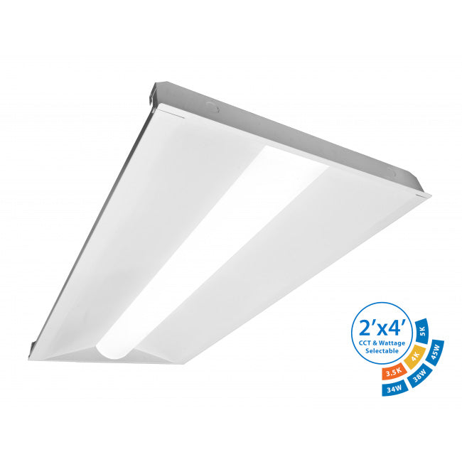 TACS124U, 2 X 4 LED Troffer, CCT & Wattage Selectable.